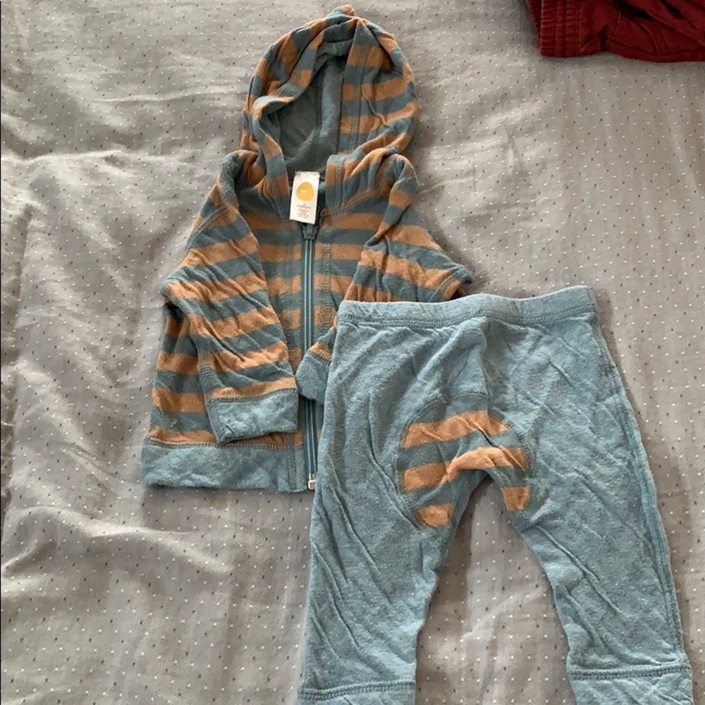 Striped soft hoodie/legging set